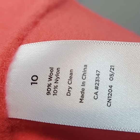 Talbots double faced wool blend blazer coral orange 10 - Picture 5 of 6